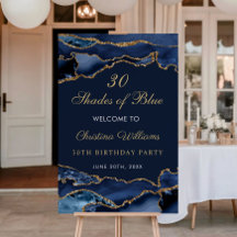 Elegant Shades of Blue Birthday Party Welcome Sign
