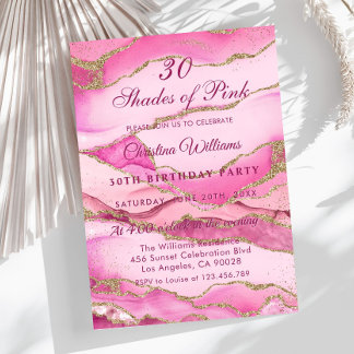 Elegant Shades of Pink Birthday Party Einladung