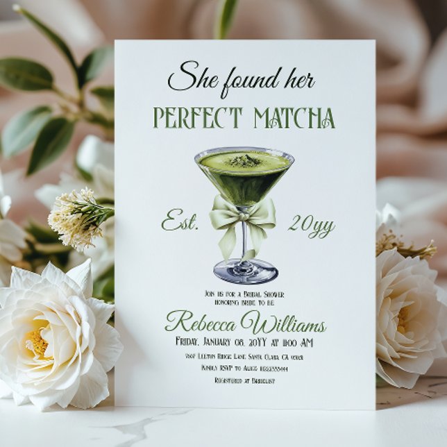 Elegant She fand ihr perfektes Matcha-Brautparty Einladung (Von Creator hochgeladen)