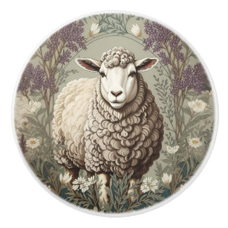 Elegant Sheep Lavender Flower Background Keramikknauf