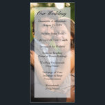 Elegant Sheer Overlay Foto Wedding Programm<br><div class="desc">Fügen Sie Ihr Ein-Single-Foto, z. B. ein Verlobung-Foto oder Schnappschuss, um ein solches Hochzeitsprodukt zu erstellen. Sheer white overlay deckt automatisch Ihr Bild ab, um den wunderschönen klassischen Schriftart für Skripttext zu markieren. Traditionelles und elegantes Design, das Ihr farbiges Foto als wichtiges Detail für Ihr Sommerthema, Ihren Sommer, Ihren Winter...</div>