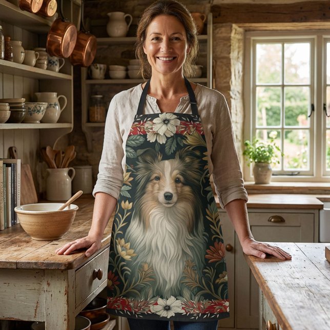 Elegant Sheltie Shetland Sheepdog Country Style Schürze (Von Creator hochgeladen)