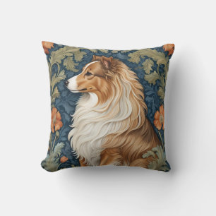 Elegant Shetland Sheepdog William Morris Inspirier Kissen