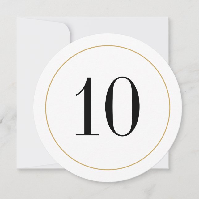 Elégant Shimmer Gold Circle Table Numéro 10 Carte (Devant)