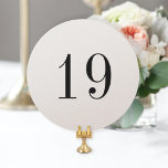 Elegant Shimmer Large Round Table Number Card Einladung<br><div class="desc">Classic black and white table number on thick shimmer paper die-cut circle. Multiple paper types,  square or rounded corners also available.</div>