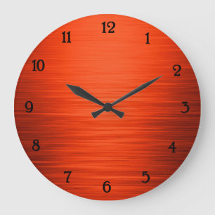 Elegant shiny orange shaded wall clock große wanduhr