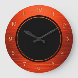 Elegant shiny orange shaded wall clock große wanduhr