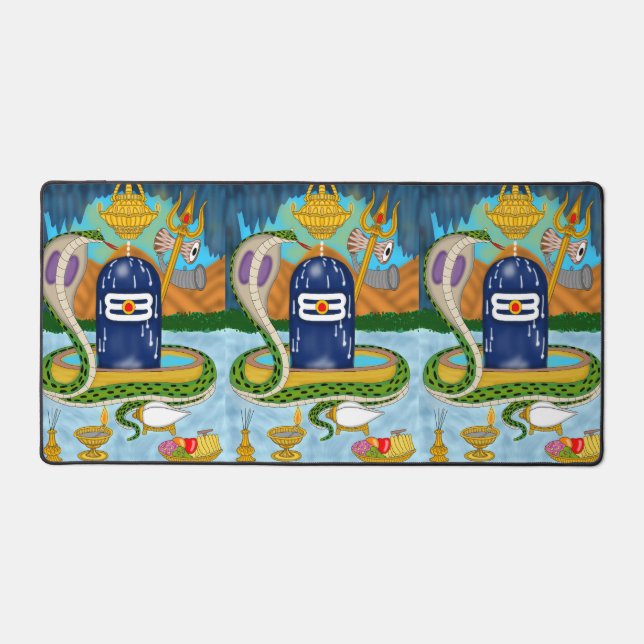 Elegant Shivlingam Mouse Pad for Spiritual Vibes Schreibtischunterlage (Vorderseite)