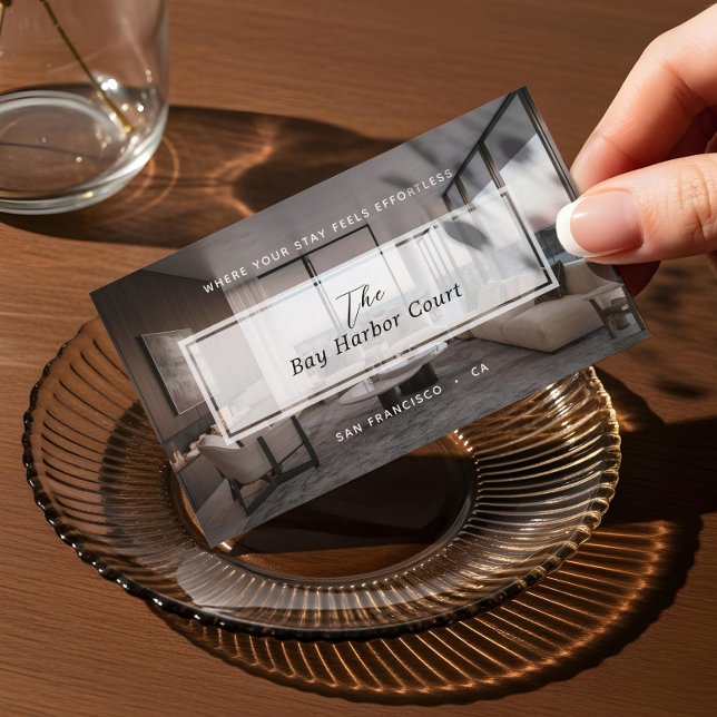 Elegant Short Term Rental Property Manager Photo Visitenkarte (Elegant Short Term Rental Property Manager Photo Business Card)