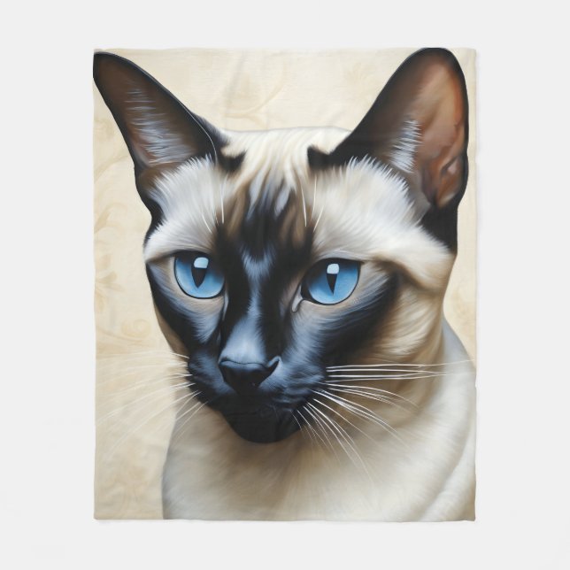 Elegant Siamese Cat Fleecedecke (Vorderseite)