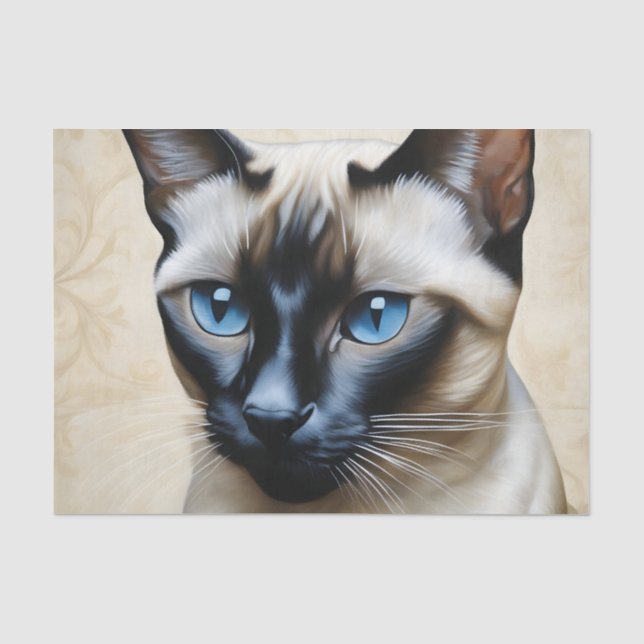 Elegant Siamese Cat Seidenpapier (Vorderseite)