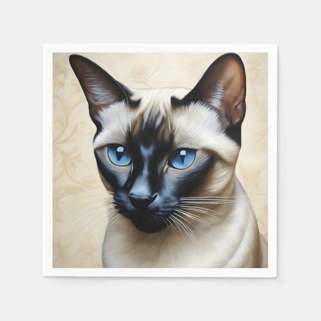 Elegant Siamese Cat Serviette (Vorderseite)