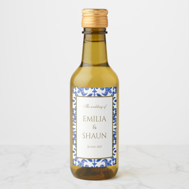 Élégant Sicilien Motif Mini Étiquette Vin (Devant)