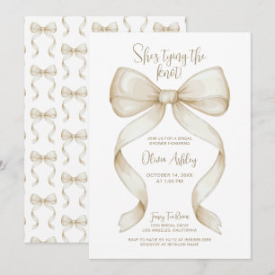 Elegant Sie bindet das Brautparty des Knotens Bow Einladung