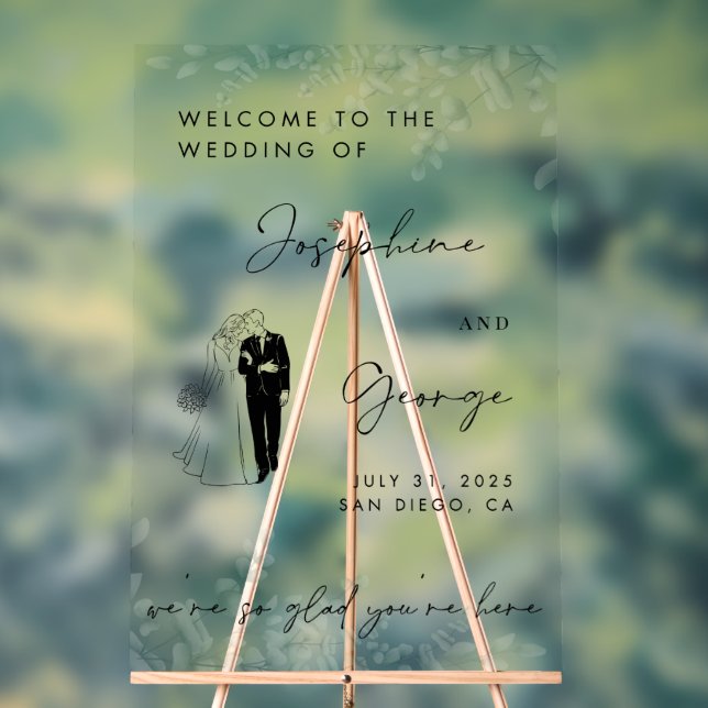 Elégant signe de bienvenue de mariage, signe acryl (Neutre)