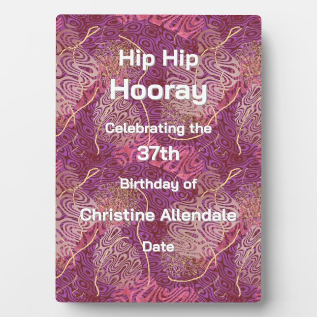 Elegant Silhouette Stencil Abstract Art Birthday Fotoplatte (Vorderseite)