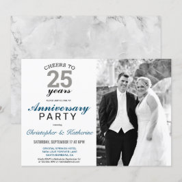 Elegant Silver 25. Hochzeitstag Einladung