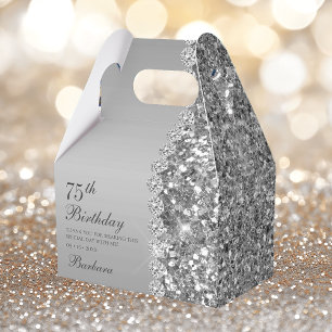 Elegant Silver 75. Geburtstag Geschenkschachtel