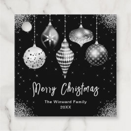 Elegant Silver and Black Ornament Christmas Geschenkanhänger