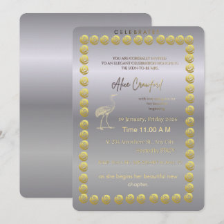 Elegant Silver Bridal Shower Invitation | Luxury  Einladung