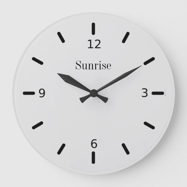 Elegant Silver Color & Black Große Wanduhr (Vorderseite)