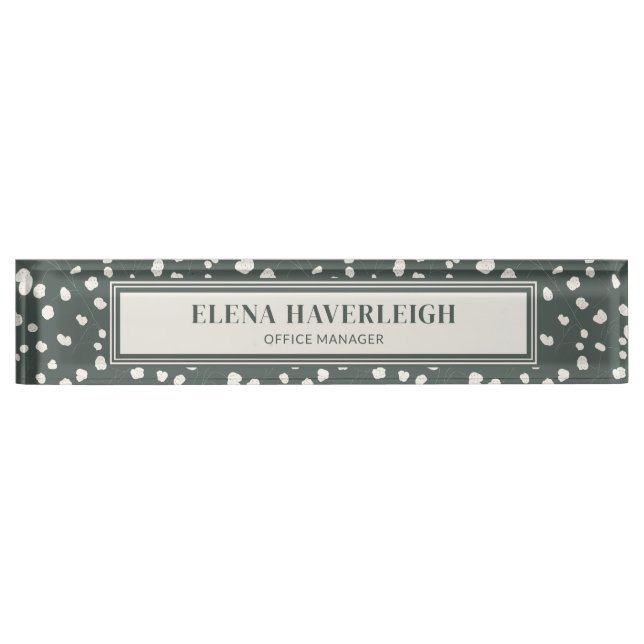 Elegant Silver Dollar Lunaria Professional Custom Namensplakette (Vorderseite)