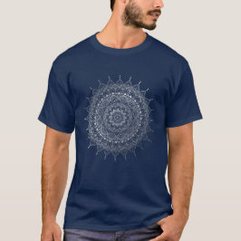 Elegant Silver Floral Henna Mandala T-Shirt