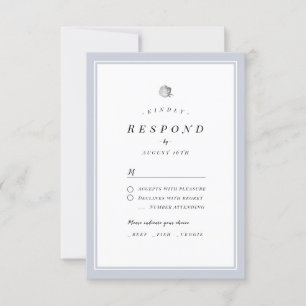 Elegant Silver Floral Minimalist Hochzeit RSVP Karte