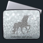 Elegant Silver Glitzer Unicorn , Bokeh Laptopschutzhülle<br><div class="desc">Eleganter silberner Glitzer eingetönt auf silberfarbenem Glitzer.</div>