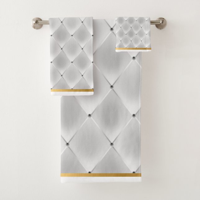 ELEGANT SILVER GOLVER BADEZIMMER TOWEL SET (Insitu)