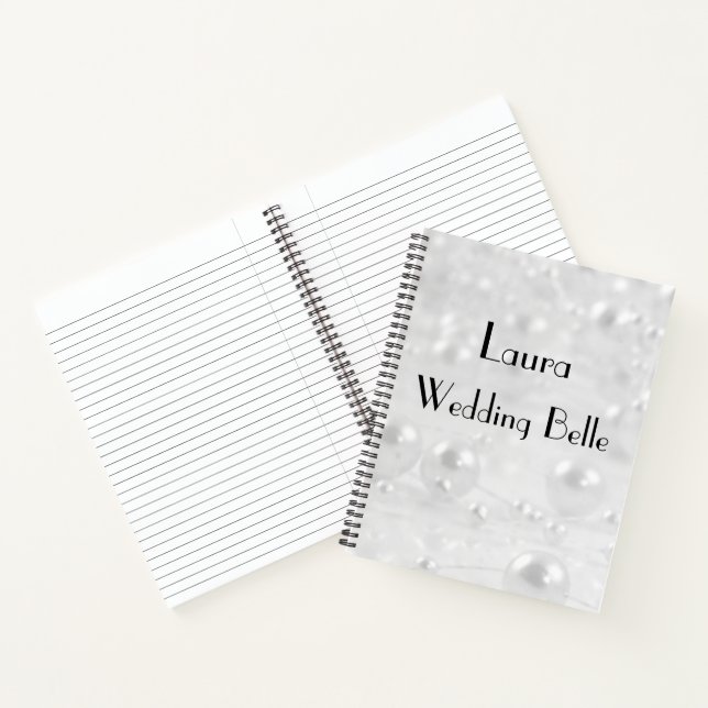 Elegant Silver Gray Personalisiert Wedding Belle Notizbuch (Innenseite)