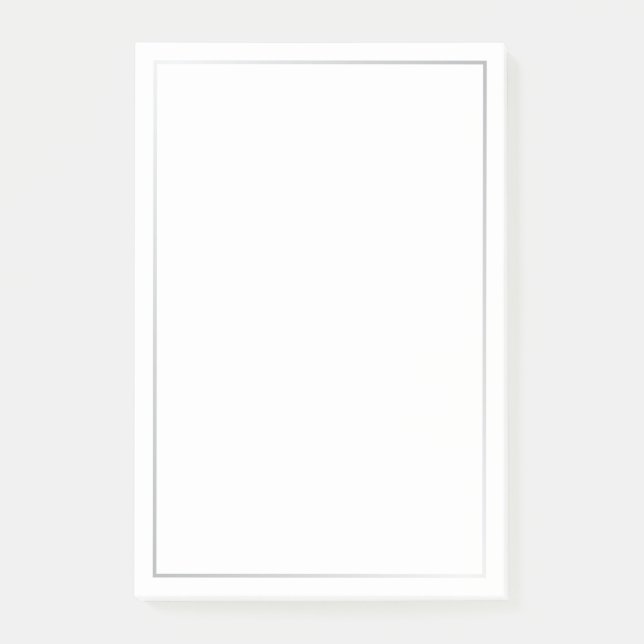Elegant Silver Post-it Klebezettel (Vorderseite)