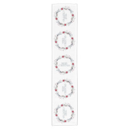 Elegant Silver Red Frohe Weihnachtsfeier Kurzer Tischläufer