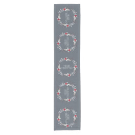 Elegant Silver Red Frohe Weihnachtsfeier Kurzer Tischläufer