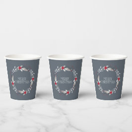 Elegant Silver Red Frohe Weihnachtsfeier Pappbecher