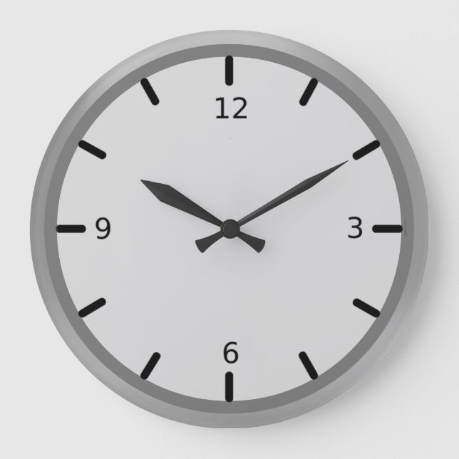 Elegant Silver Shades Große Wanduhr (Vorderseite)