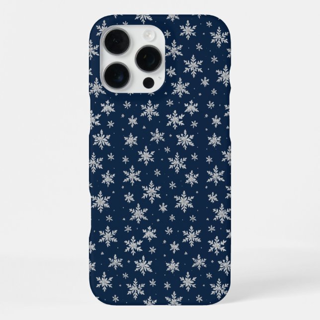 Elegant Silver Snowflake | Winter Holiday  iPhone 16 Pro Max Hülle (Rückseite)