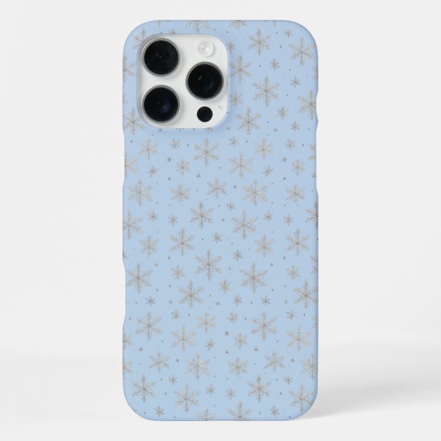 Elegant Silver Snowflake | Winter Holiday  iPhone 16 Pro Max Hülle (Rückseite)