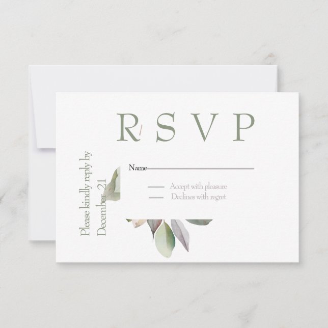 Elegant simpel RSVP karte (Vorderseite)