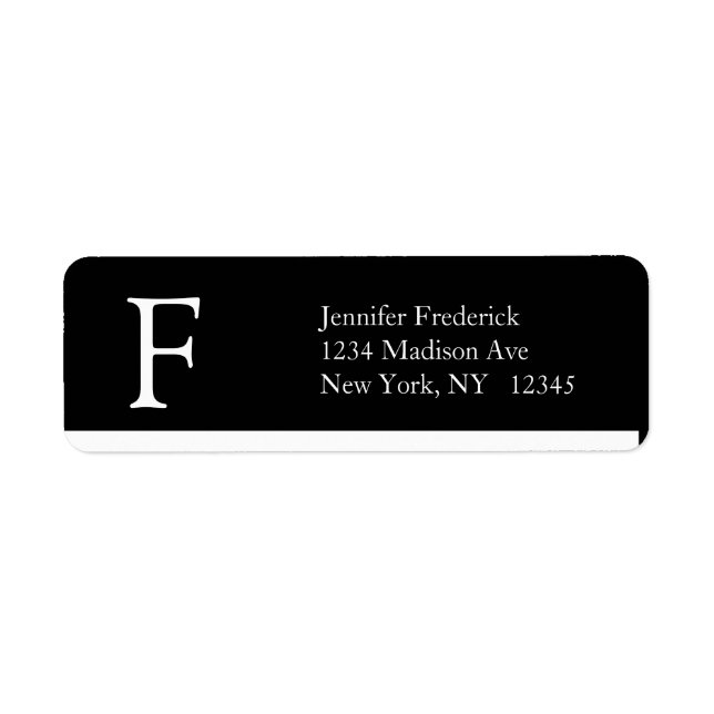 Elegant Simple Address Labels Monogram F (Vorne)