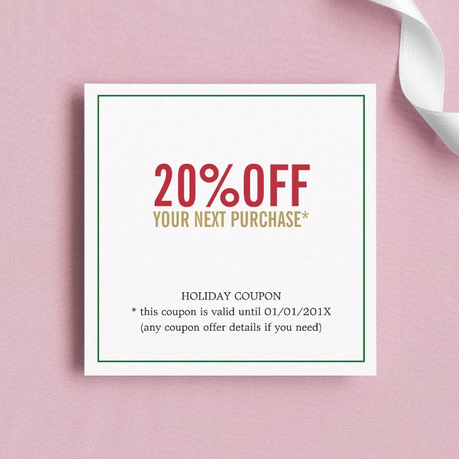 Elégant Simple Beauty Salon Coupon de vacances (Créateur téléchargé)