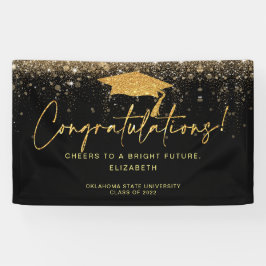 Elegant Simple Black Gold Glitzer Abschluss Banne Banner