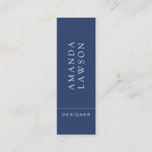 Elegant Simple Blue and Beige Mini Visitenkarte