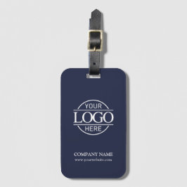 Elegant Simple Blue Business Logo Employee Travel Gepäckanhänger