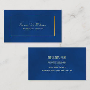 Elegant Simple Blue & Gold Beruflich Visitenkarte