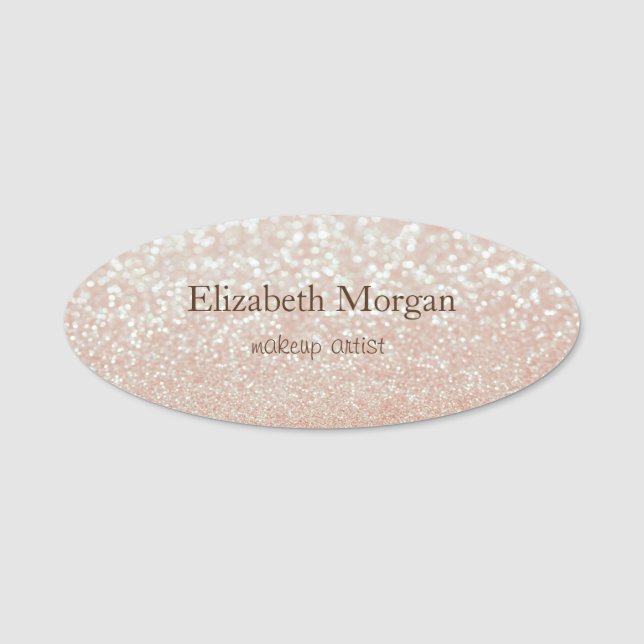 Elegant Simple Chic Bokeh Namensschild (Vorderseite)