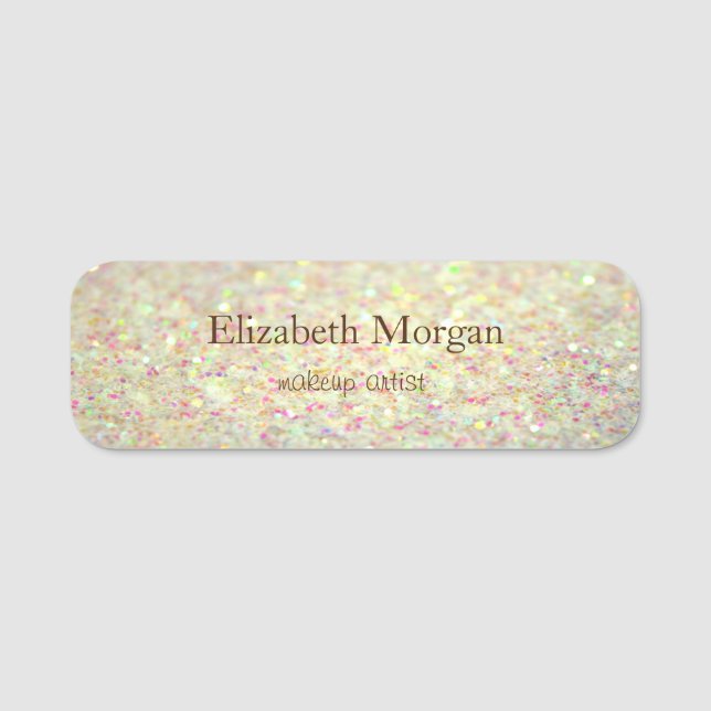 Elegant Simple Chic Colorful Bokeh Namensschild (Vorderseite)