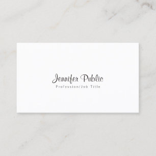 Elegant Simple Chic White Modern Beruflich Visitenkarte