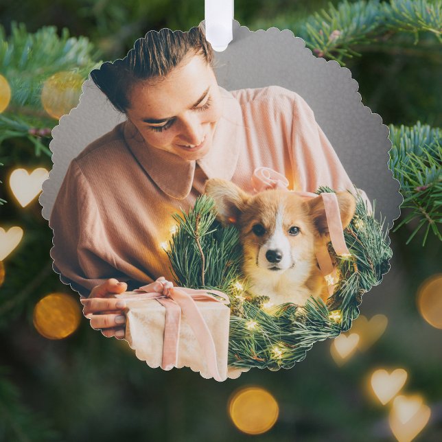 Elegant Simple Christmas | Modernes Minimales Foto Ornament Karte (Von Creator hochgeladen)