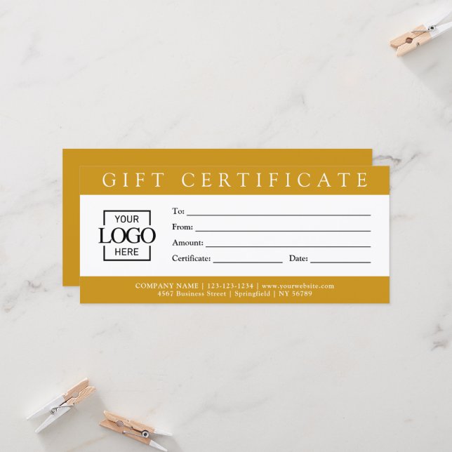 Elegant Simple Custom Business Gift Certificate wi (Vorderseite/Rückseite Beispiel)
